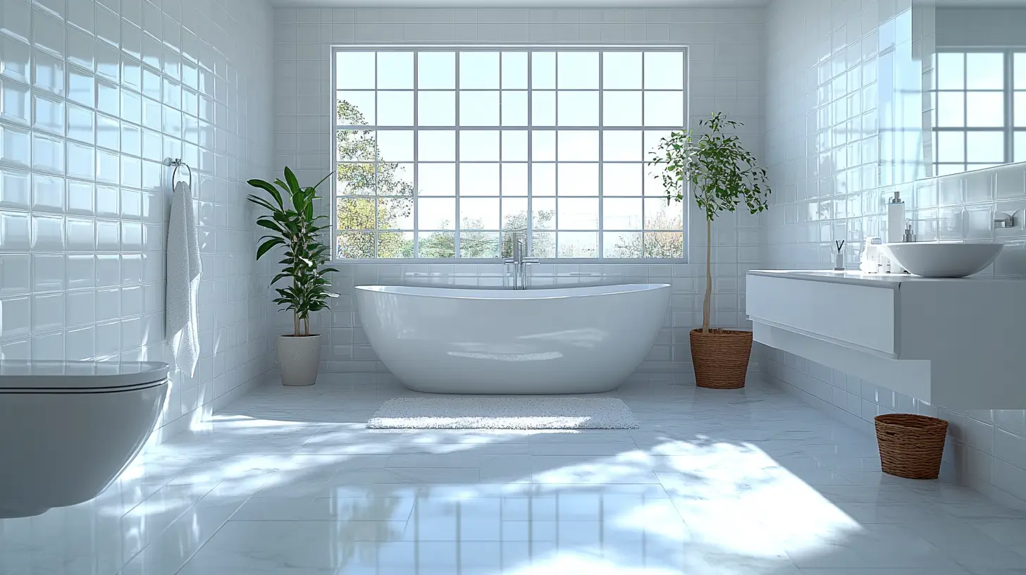 Clean Eliminate Mold from Bathroom with fresh white tiles.