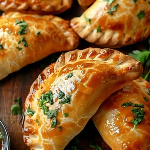 baked chicken empanadas with flaky crust and savory filling