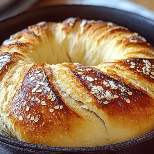 Freshly baked No-Oven Stovetop Bread on a wooden board